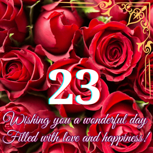 Animated 23rd Birthday - Wishing you a wonderful animated gif postcard download