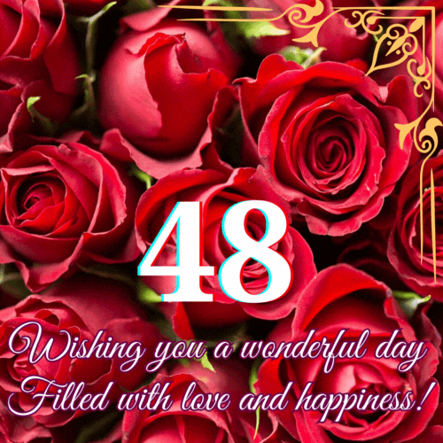Animated 48th Birthday - Wishing you a wonderful animated gif postcard download