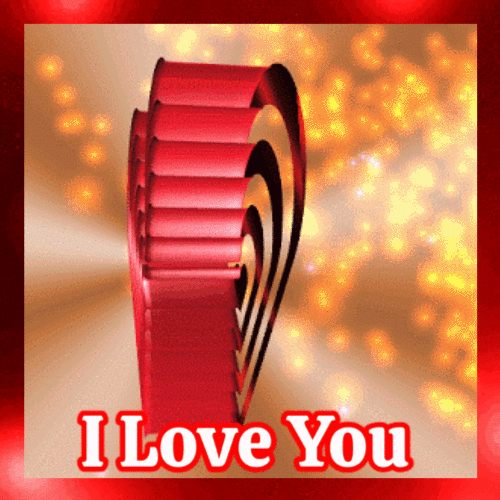 I Love You - Spinning heart gif animation