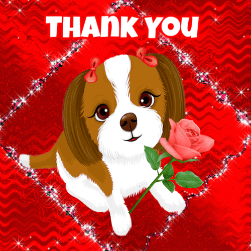 Thank You — Dog with a flower
