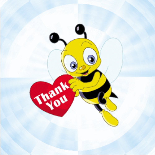 Thank You — Cute bee holding a heart