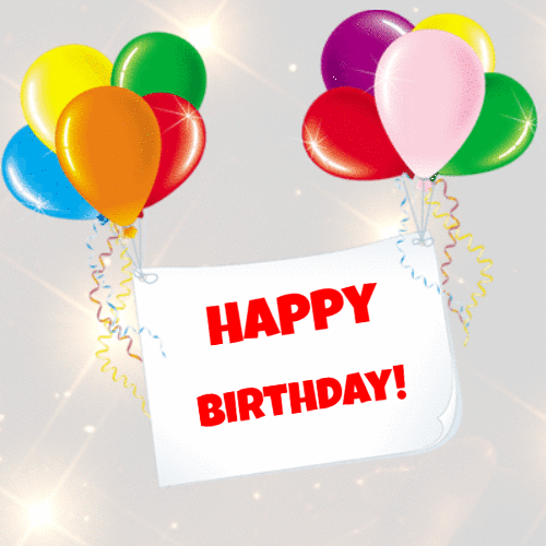 Happy Birthday - Gif with balloons