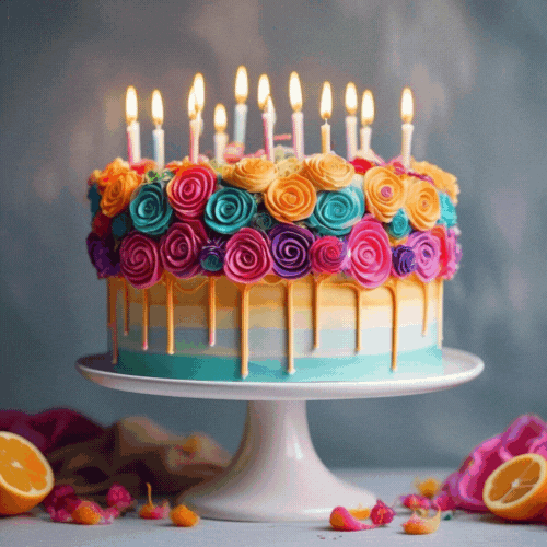 Happy Birthday - Gorgeous rainbow cake