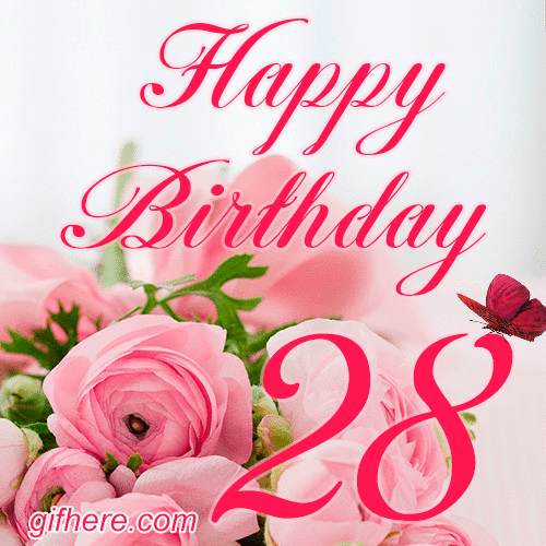 28 Years Happy Birthday Card for Her