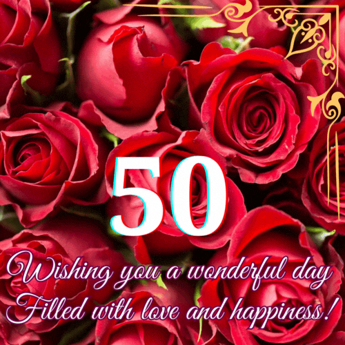 Animated 50th Birthday - Wishing you a wonderful