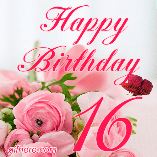 16 Years Happy Birthday Card for Her