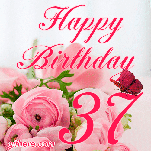 37 Years Happy Birthday Card for Her