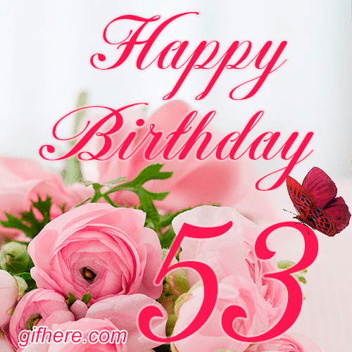 53 Years Happy Birthday Card for Her