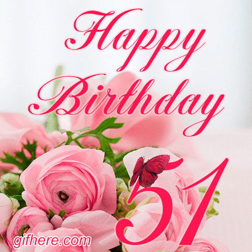 51 Years Happy Birthday Card for Her