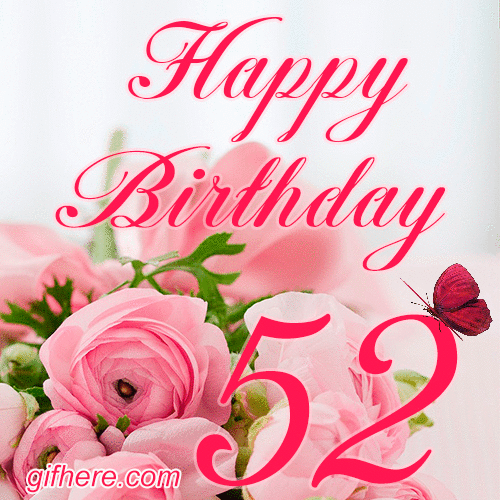 52 Years Happy Birthday Card for Her