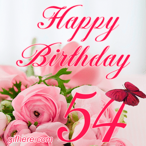 54 Years Happy Birthday Card for Her