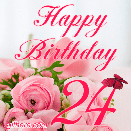 24 Years Happy Birthday Card for Her