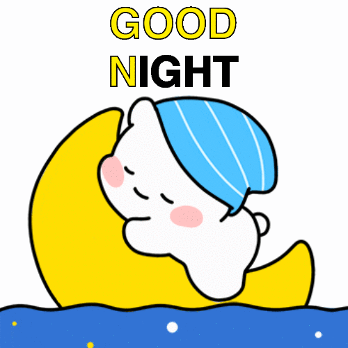 Good Night — Kitty and moon
