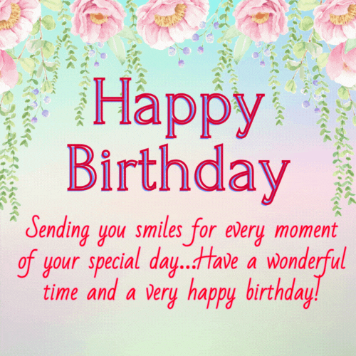 Happy Birthday sending you smiles animated gif