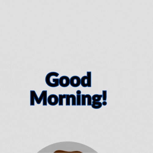 Good morning animated GIF with moving coffee cup