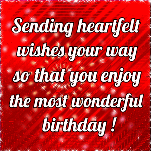 Happy Birthday animated GIF with heartfelt wishes