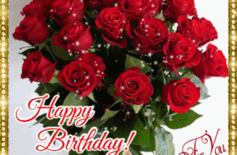 Happy Birthday Bouquet Of Roses GIF