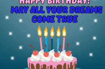 Wishing you a very happy birthday animated gif with cake and candles