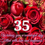 Happy 35th Birthday Roses GIF Card