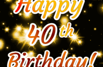 Happy 40th Birthday Gold Glitter GIF