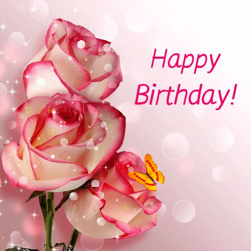 Happy Birthday Roses GIF Animation