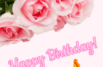 Beautiful Pink Roses Birthday GIF Animation