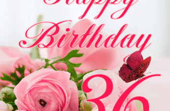 Happy 36th Birthday GIF for Her with Flowers