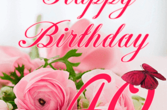 Happy 40th Birthday GIF for Her with Flowers