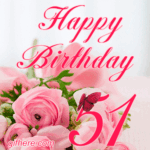 51 Years Happy Birthday GIF for Her